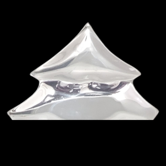 Ann Kary Vintage Pewter Christmas Tree Shape Serving Trinket Display Tray - Picture 2 of 8